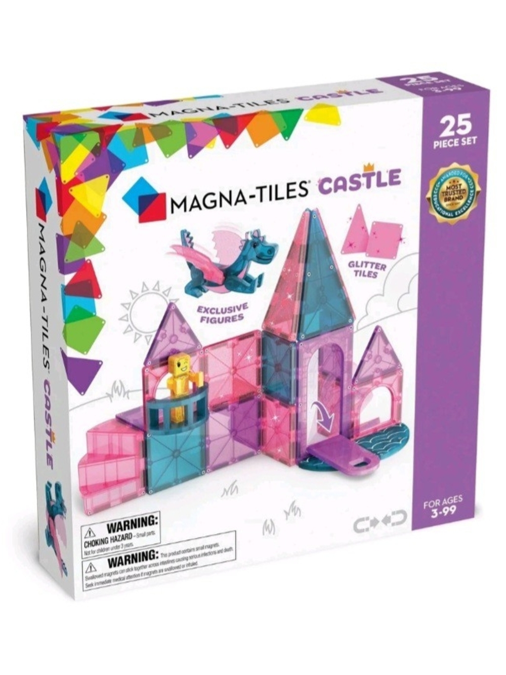 MAGNA-TILES Castle 25-Piece and Castle DLX 48-Piece Magnetic Construction Sets - Picture 9 of 9